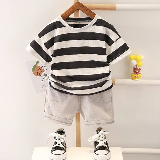 Boys Relaxed Stripe T-Shirt And Shorts
