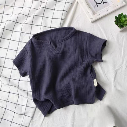Boys Short Sleeve V-Neck Shirt