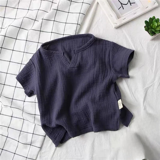 Boys Short Sleeve V-Neck Shirt