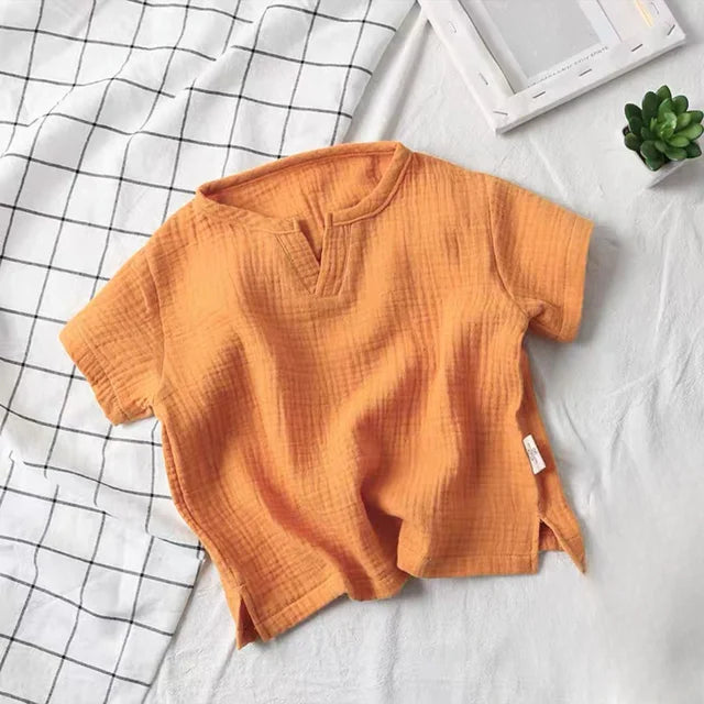 Boys Short Sleeve V-Neck Shirt