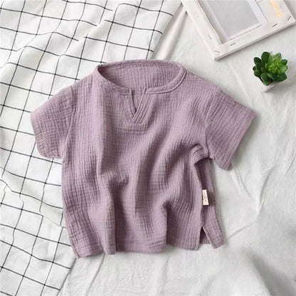Boys Short Sleeve V-Neck Shirt