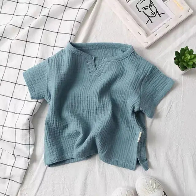 Boys Short Sleeve V-Neck Shirt