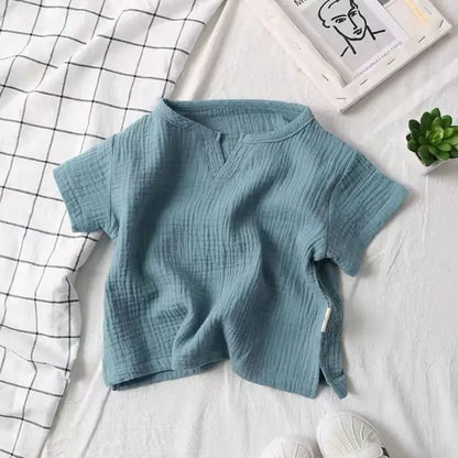 Boys Short Sleeve V-Neck Shirt