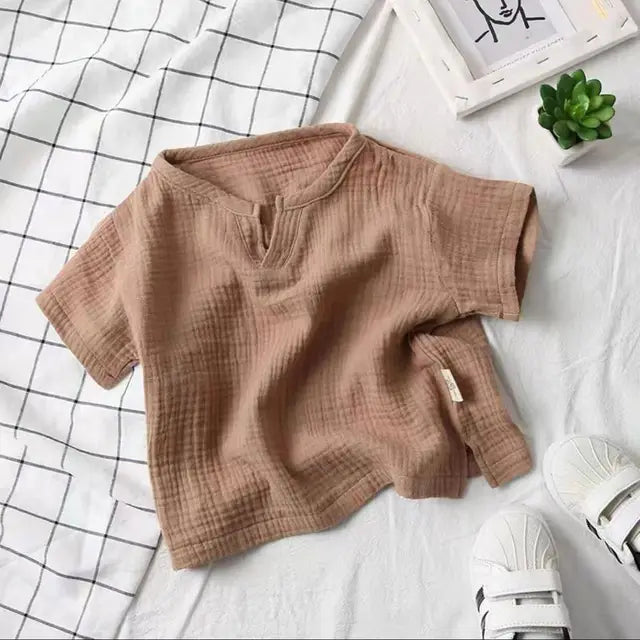 Boys Short Sleeve V-Neck Shirt
