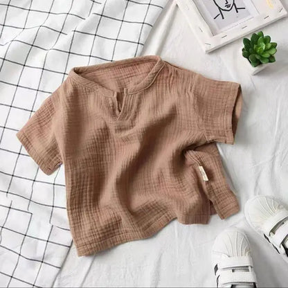 Boys Short Sleeve V-Neck Shirt