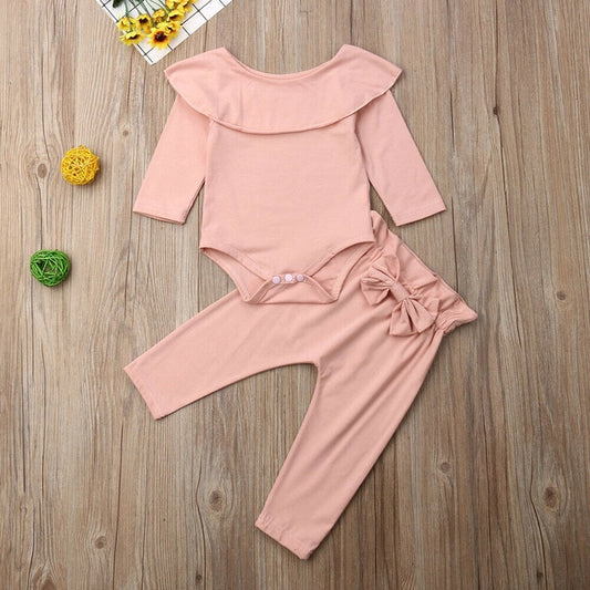 Girls Ruffle Romper And Pants Outfits