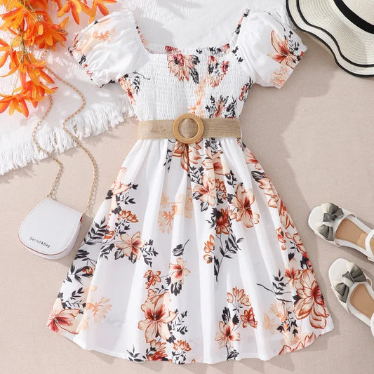 Girls Boho Floral Midi Dress