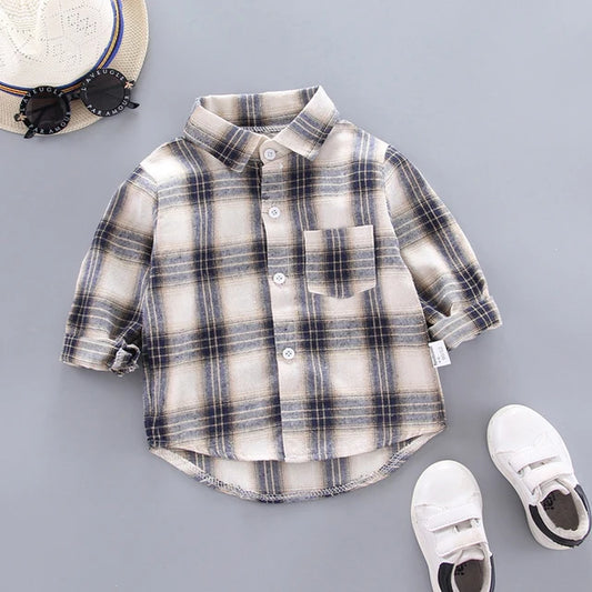 Boys Black And Beige Shirt