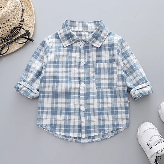 Boys Blue Check Shirt