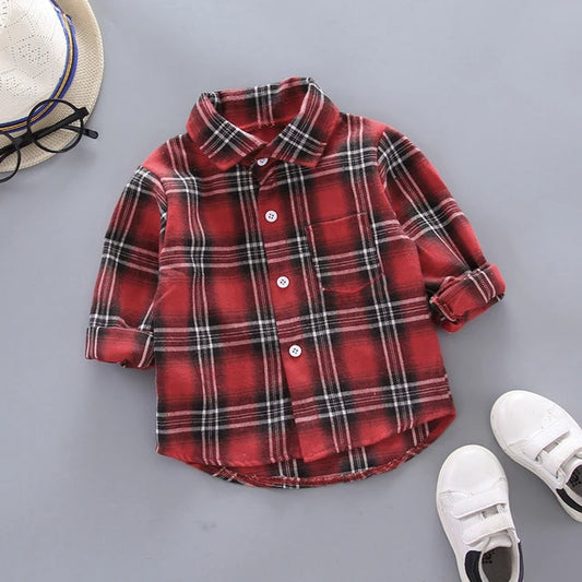 Boys Red Check Shirt