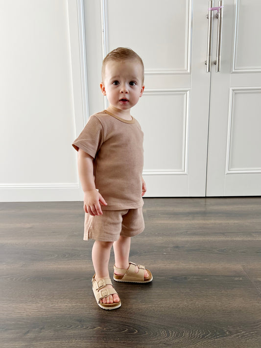 Boys Waffle T-Shirt and Shorts