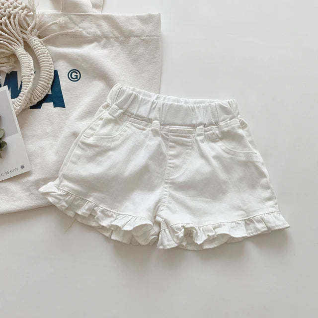 Girls Elastic Waist Ruffle Shorts