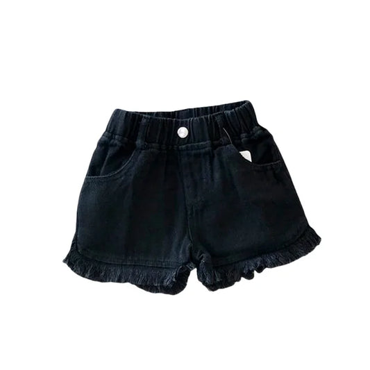 Girls Elastic Waist Tassel Shorts
